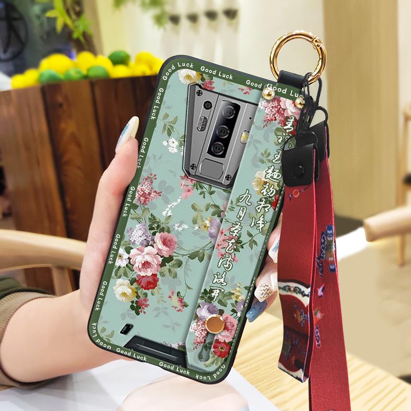 Phone Holder Anti-dust Phone Case For Blackview BV6900 Kickstand Ring Lanyard Durable Dirt-resistant Wristband Soft Case