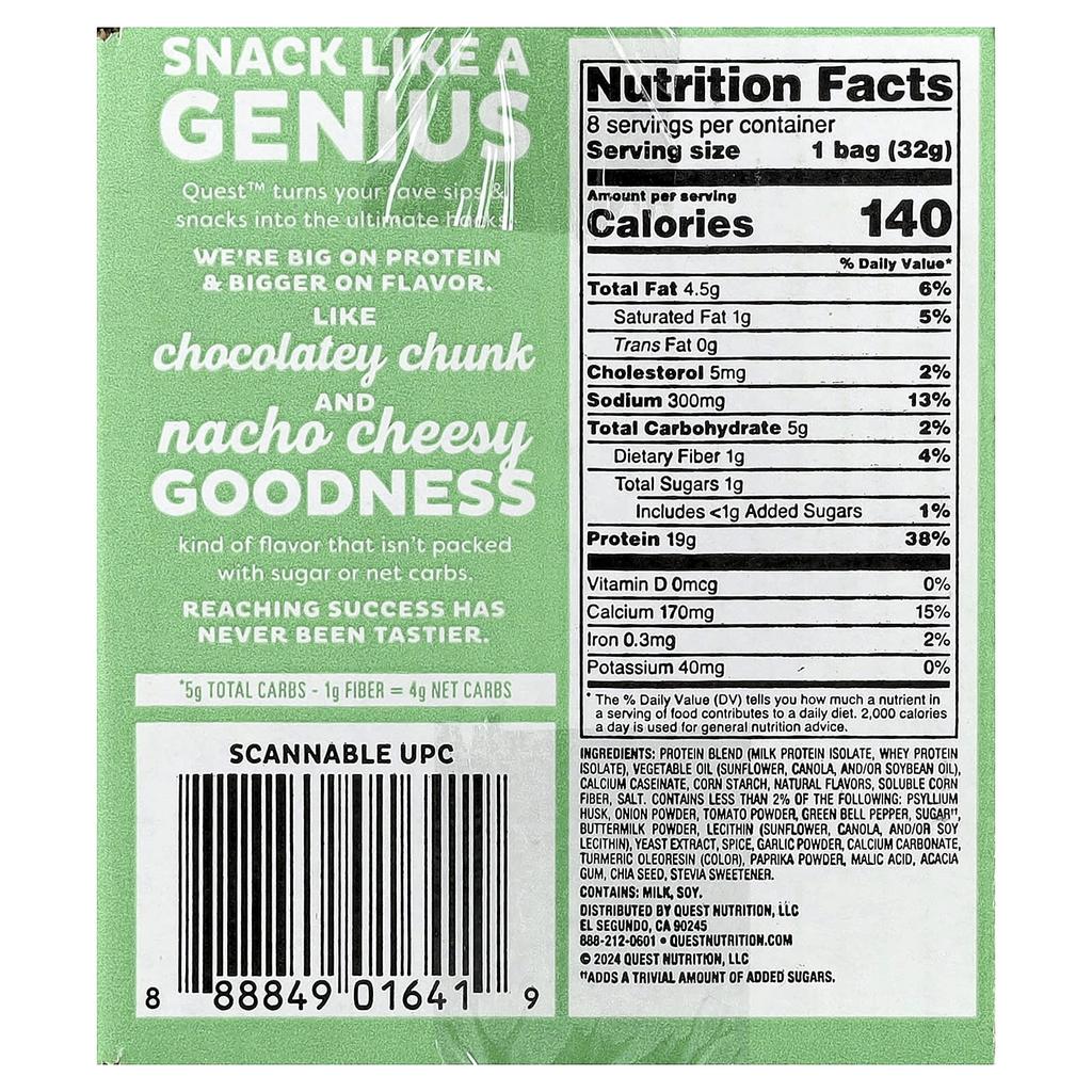 Tortilla Style Protein Chips, Salsa Verde, 8 Bags, 32G (1.1Oz) Each