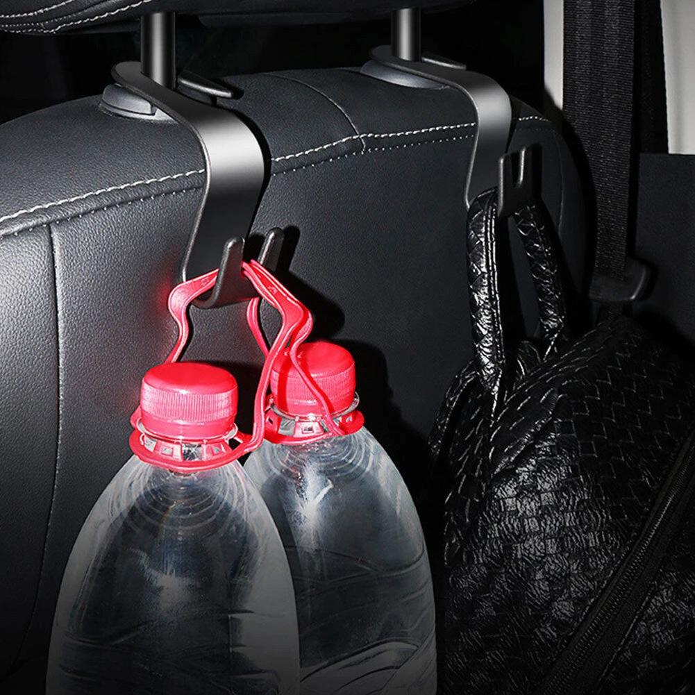 2pcs Car Back Seat Headrest Hook Bendable Car Storage Holder Portable Hanger Hook for Bag Purse Cloth Grocery Interior Access