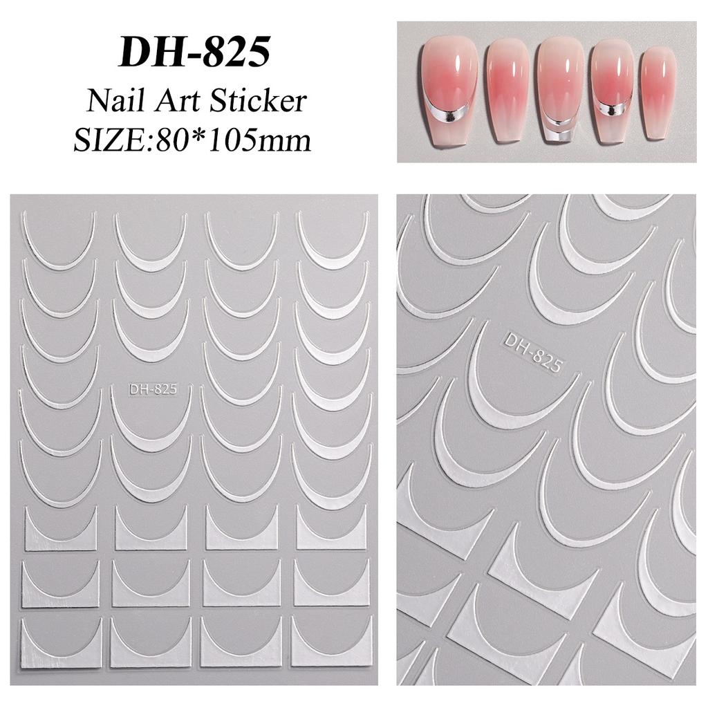 Metall Spiegel Nagel Aufkleber Gold Silber Nail Art Aufkleber bunte Slider Maniküre Dekor Nagel DIY