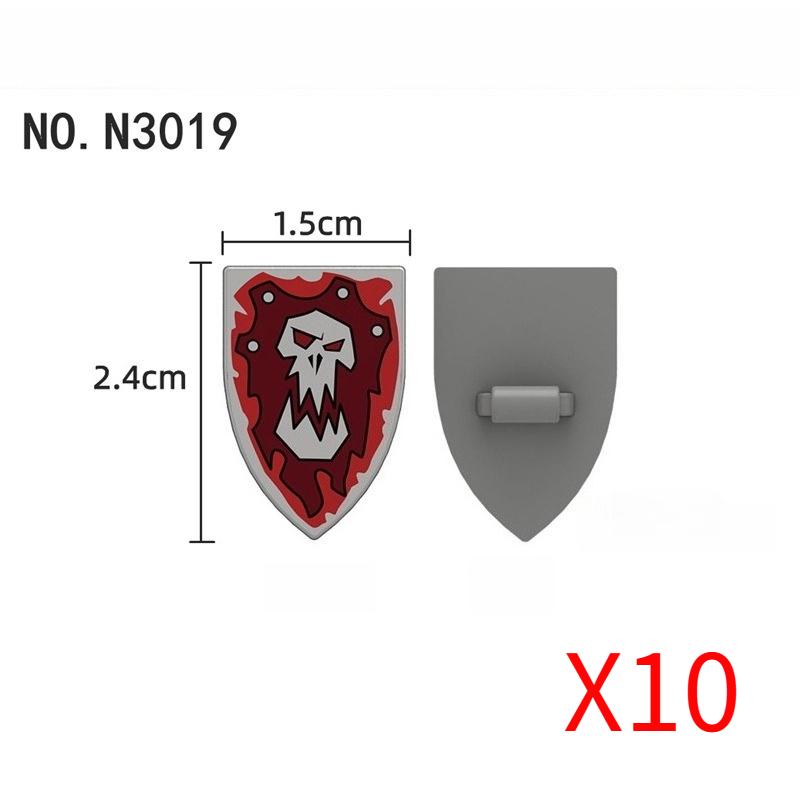 Medieval Military Castle Knight Accessories Building Block Roman Figure Soldier Crusader Viking Shield Armor Eagle Brick Toy S01