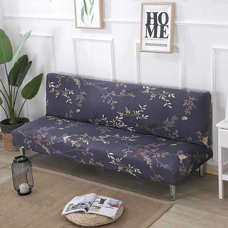 Meijuner Printed Sofa Bed Cover Universal Size Armless Sofa Bed Covers Tight Wrap Slip-resistant Elastic Stretch Slipcovers