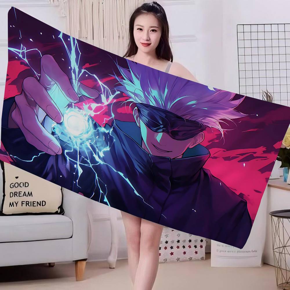 Popular Anime J-jujutsu K-kaisen Gojo Satoru Microfiber Printed Beach Towel Mountain Climbing Yoga Beach Swimming