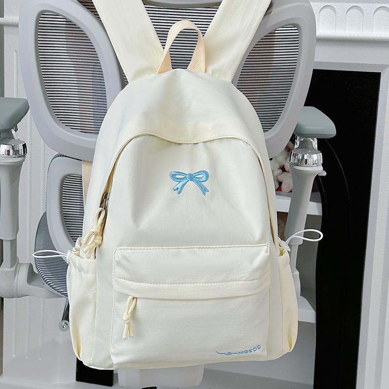 Schoolbag Japanese ins Solid Color Simple Backpack High Value Campus Lightweight Junior High School Student Versatile School Bag Backpack