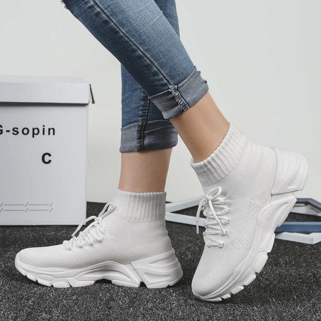 Fashion Without Heel Thick Heel Casual Loafers For Women Ankle Boots Black Shoes Red High Woman Sneakers Sports Brand Name Runners