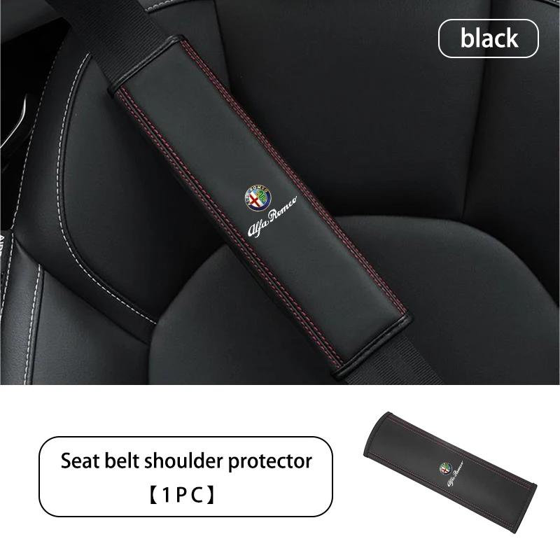 Leather Car Seat Belt Shoulder Protector Padding Accessories For Alfa Romeo 159 Giulietta Giulia 147 Mito 156 159 166 GT StelvioOY5