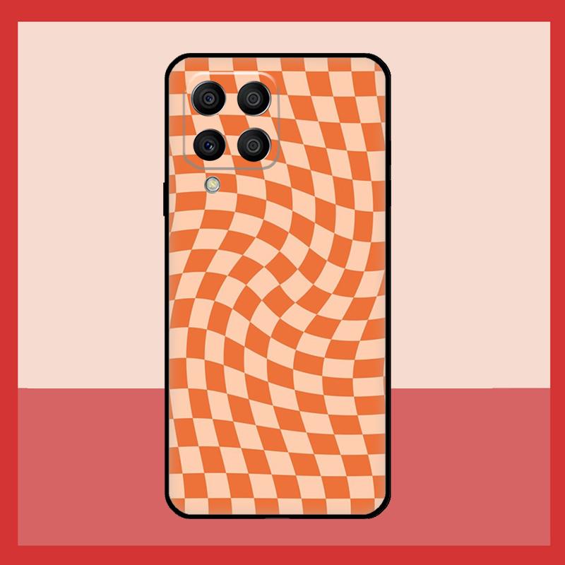 Check Orange Green Moss Twist Case For Samsung Galaxy M52 M32 M53 M16 M11 M21 M31 M35 M12 M13 M14 M15 M36 M56 M55 M34 M54
