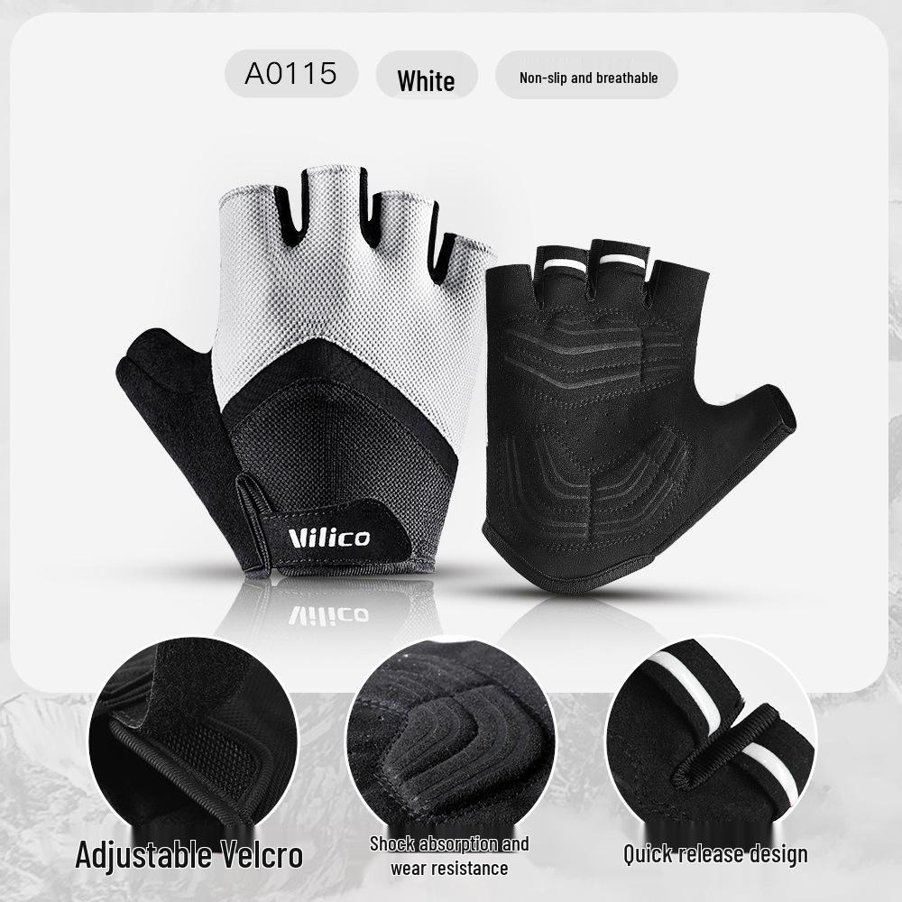 Unisex Summer Cycling Gloves - Breathable, Shock-Absorbing, Half-Finger, Sun Protection