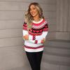 Vinter Ny Dam Kärlek Tröja Pullover Stor Storlek Jul Casual Jacquard Tröja