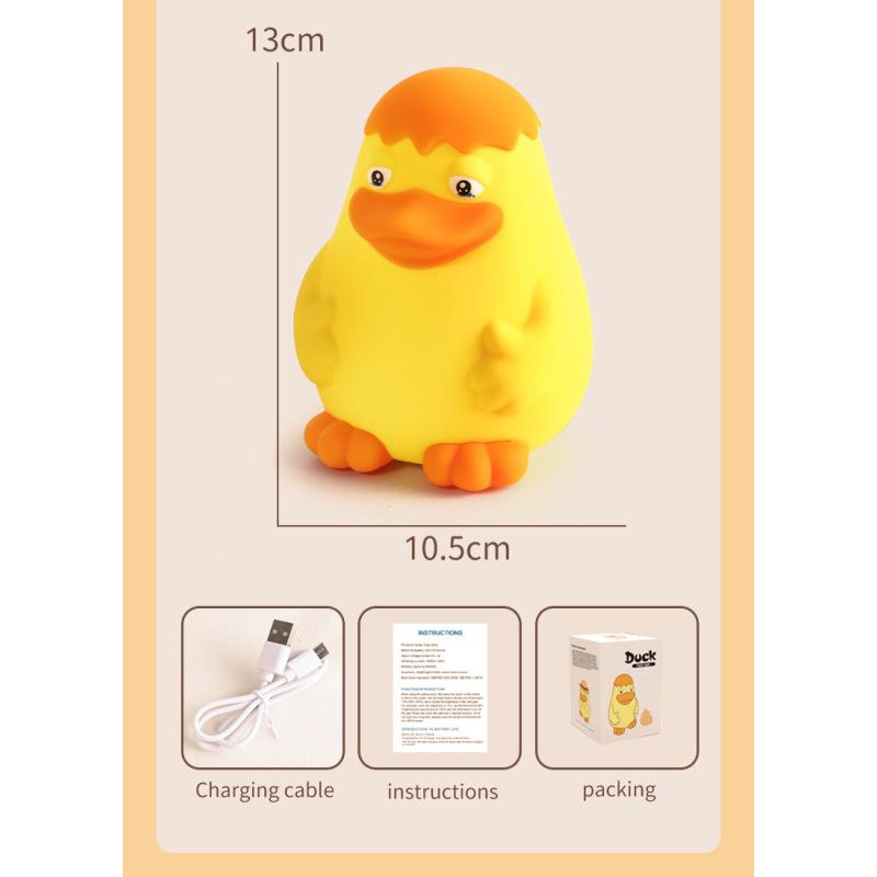 Silicone Cute Duck Pat Light Induction Night Light USB Charging Ornament Ambient Lighting Night Light