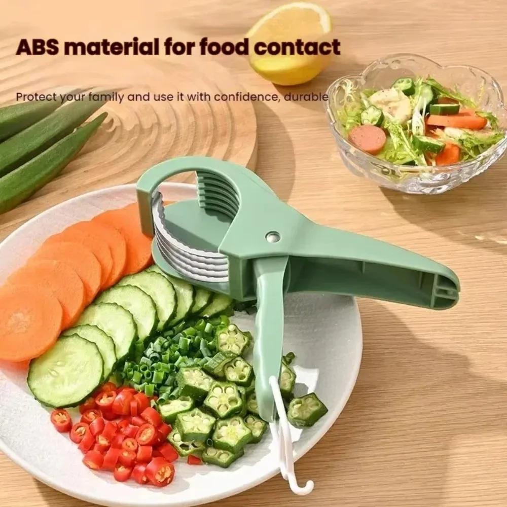Food Manual Slicer Multifunctional Banana Slicer Vegetable Cutter Stainless Steel Slicers Cutter for Salad Sausage Kitchen Tools