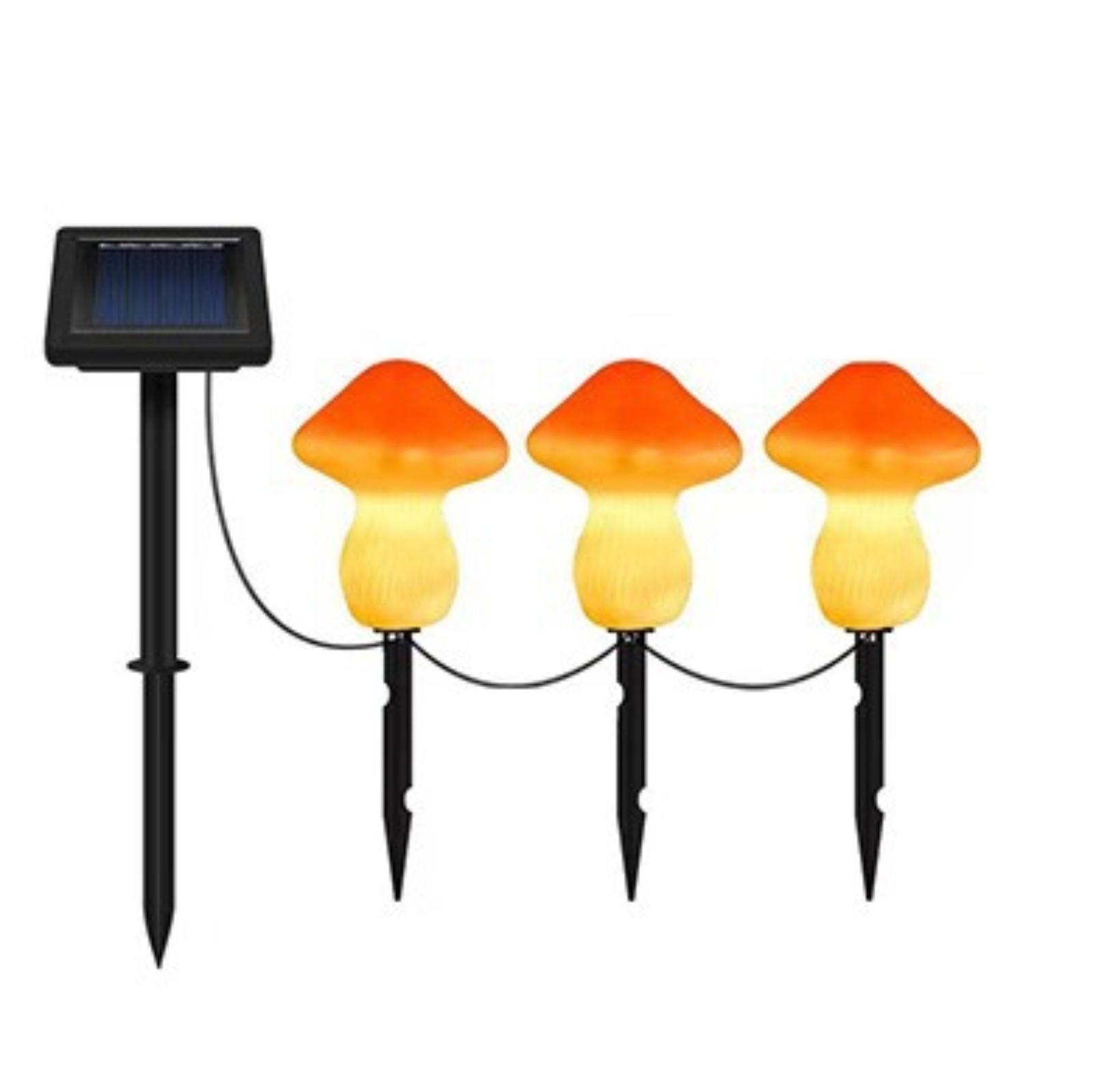 

Solar Powered Mushroom Garden Lights with Ground Stakes Outdoor Lawn Landscape Lighting Set for Yard Pathway Decoration Waterproof One Size