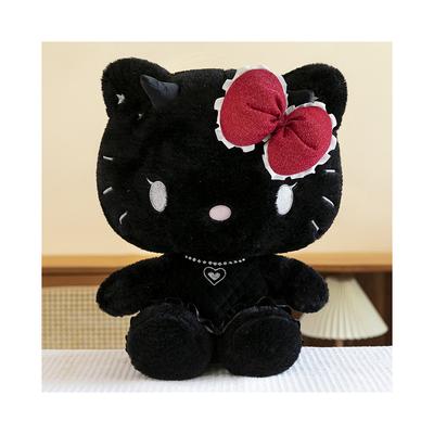 (Černá,45cm/17.72in)Hello Kitty Anděl Ďábel Plyšová hračka Kočka roztomilý Kreslený Dívka Narozeniny Dovolená Dárek