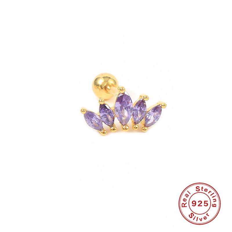 S925 Sterlingsilber Einzelne Krone Ohrknorpel Stecker Ohrringe Bestseller Mode Diamant Gewinde Ohrpiercing Damen Ohrringe