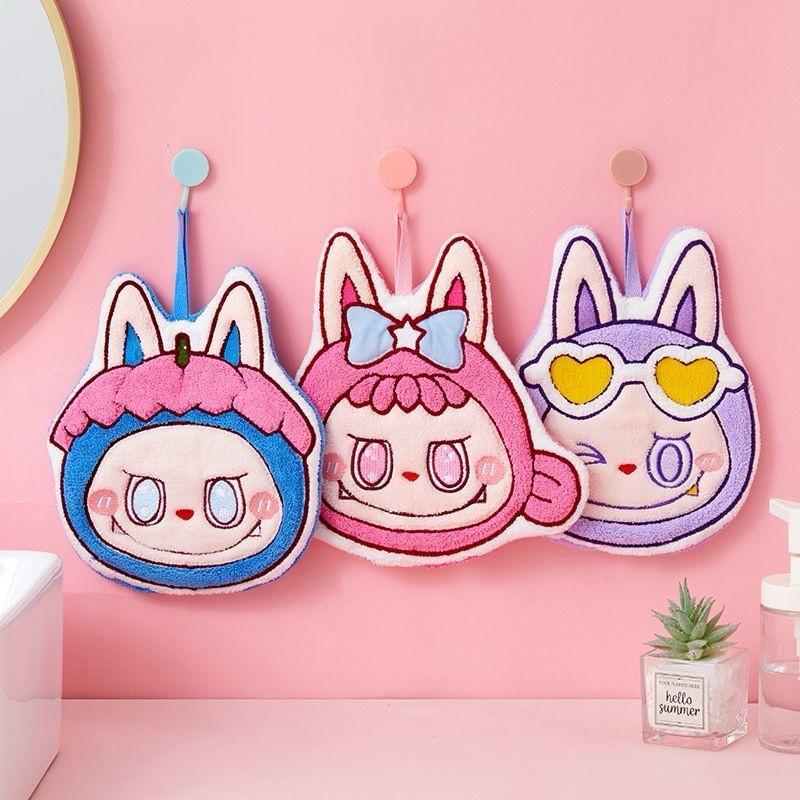 Cartoon Plush Absorbent Hand Towel for Kitchen & Bathroom - Cute and Thickened for Kids