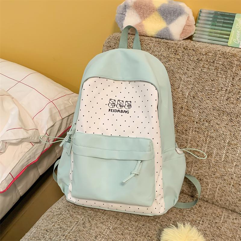 Large Capacity Backpack Color Contrast Student Schoolbag