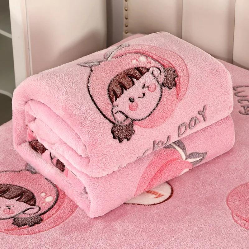 Autumn Winter Warm Blankets For Bed Sofa Soft Comfortable Fluffy Fleece Blanket Cartoon Fruit Animal Bedspreads For Kids