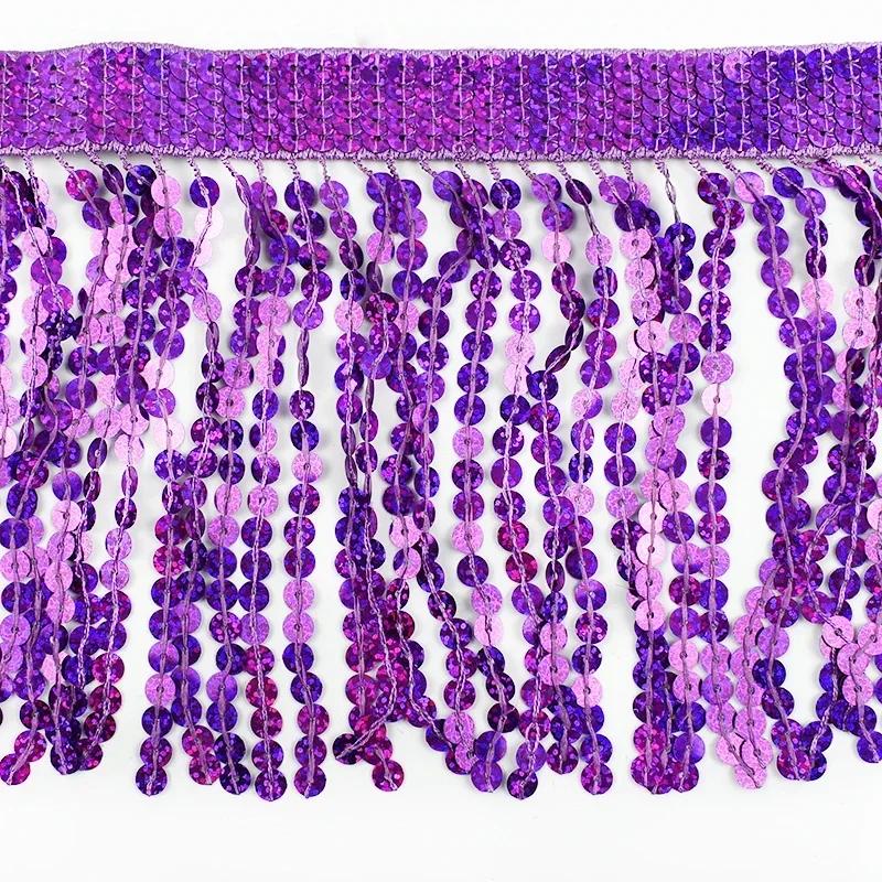 1-5M 16cm Meetee Sequin Tassel Fringe Latin Dress Lace Trims Ribbon Clothes Fringes Fabric Garment Crafts Sewing Accessories