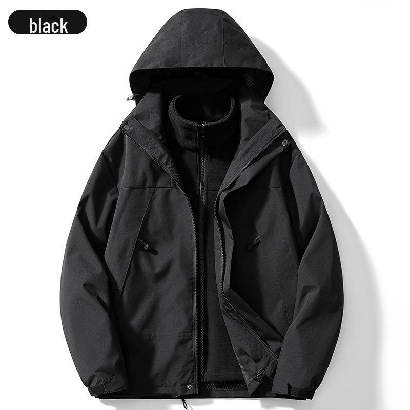 

Чоловіча та жіноча куртка для активного відпочинку 3 в 1: Потовщений, знімний, вітронепроникний і водонепроникний для осіннього/зимового альпінізму. S