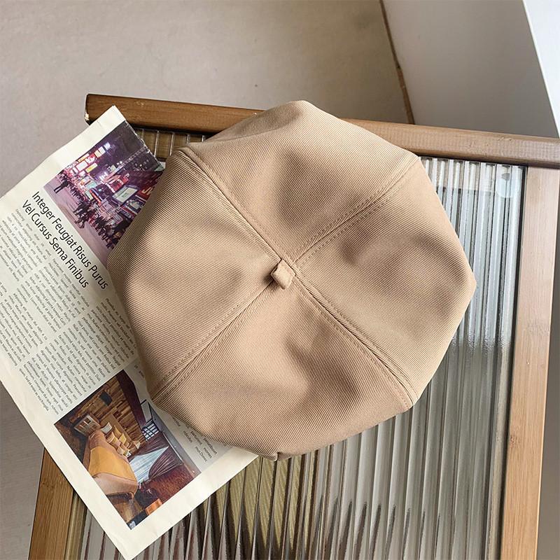 

Stylish Womens Black Beret For Winter Large Head Circumference Warm And Cozy KhakiC otton