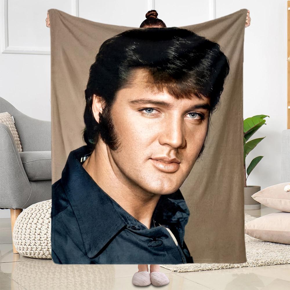 Rock Roll Legend Elvis Blanket Soft Warm Cozy Great for Couch Chair Picnics All-Season Use Playful Design Best Holiday Gift for Friends Family