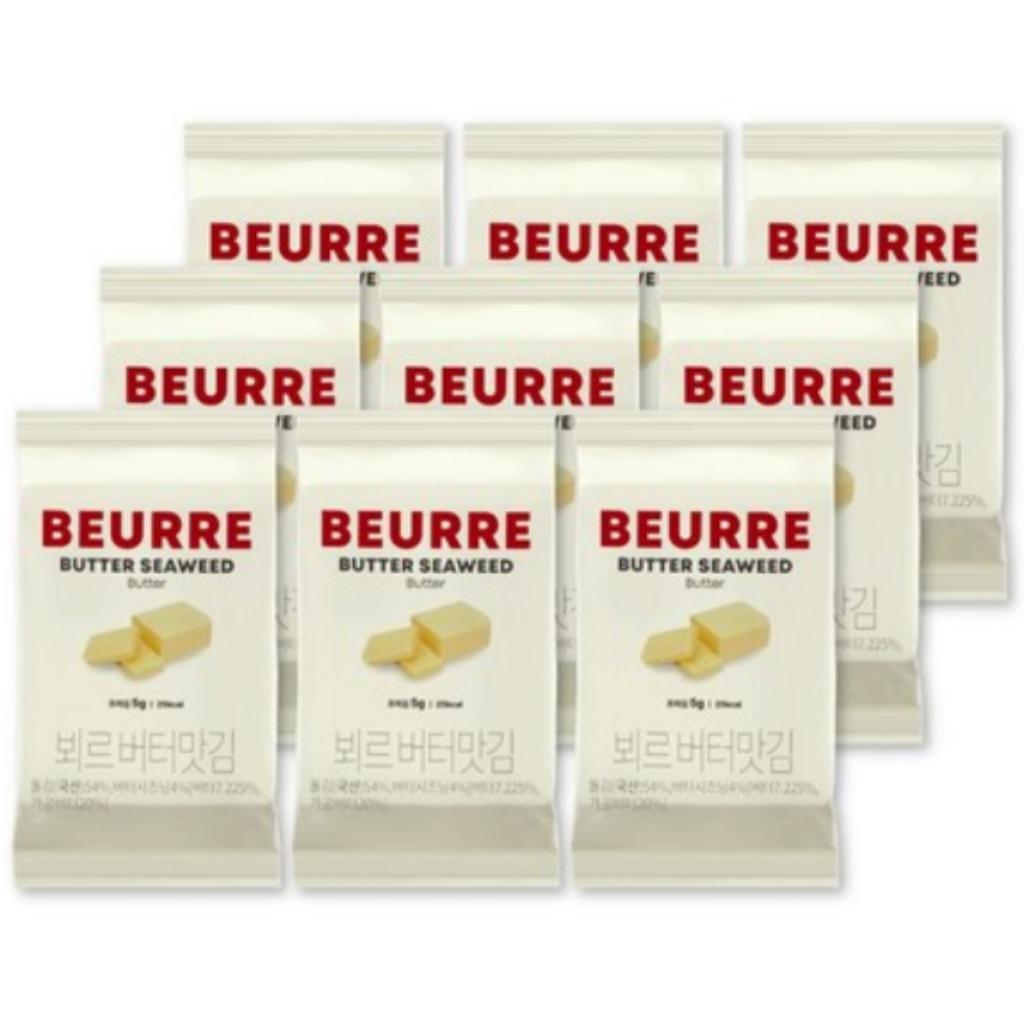 

[Beurre] Butter Seaweed Snack 1Pack(9Pcs) 5Types Butter