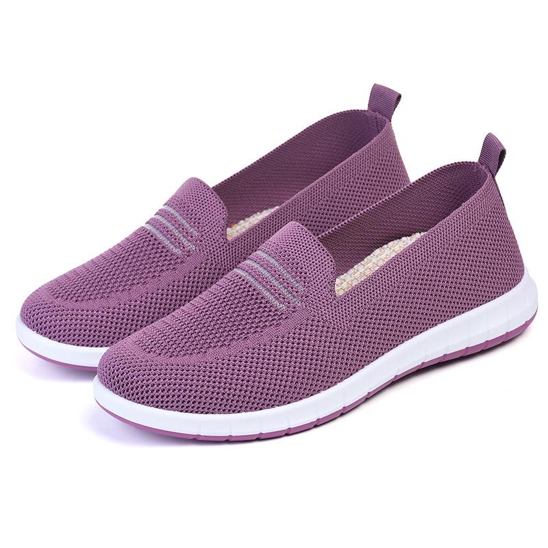 2026 Breathable Mesh Slip-On Flat Shoes for Middle-aged & Elderly - New Style Comfortable Old Beijing Cloth Mom Shoes