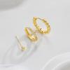 3pcs New Fashion Minimalist Copper Zircon Cross Earrings Set for Women Chunky Birthday Vacation Daily Wear Party Jewelry Gifts