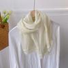 Retro Tie-dye Lace Edge Cotton and Linen Scarf Women's Spring Autumn Versatile Summer Thin Sunscreen Small Shawl with Short Yarn