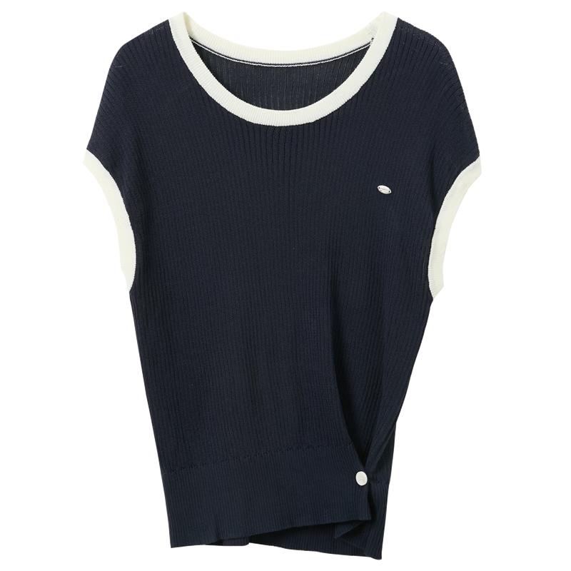 

Women s Plus Size Round Neck Slim Knit Short Sleeve Top M