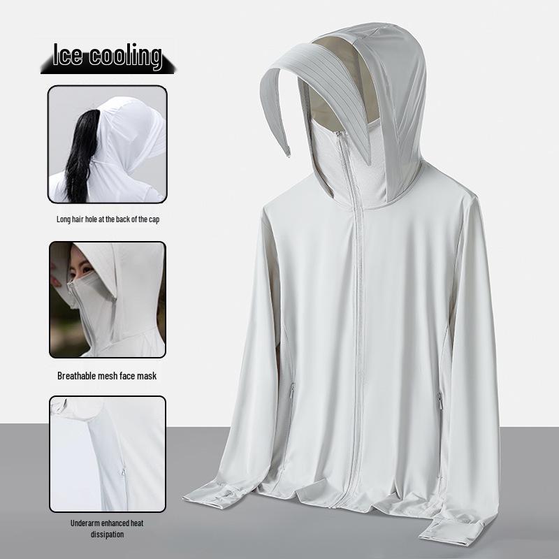 Moletom com Capuz de Proteção Solar de Nylon UPF50+: Design Personalizável Disponível.