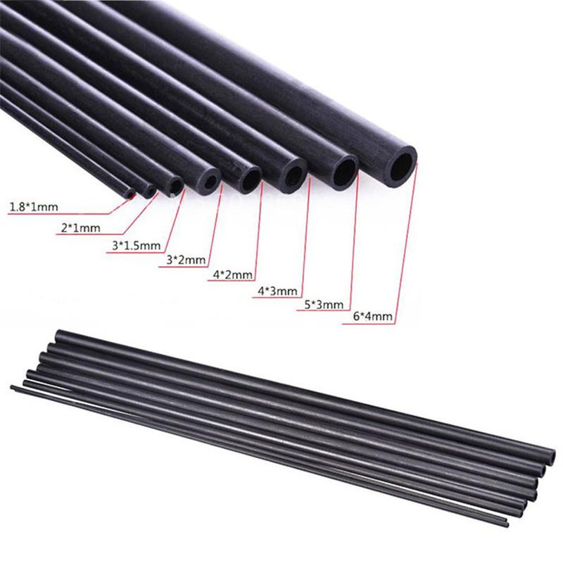 8 unidades/lote Nuevo Tubo de Fibra de Carbono 3K 2mm/3mm/4mm/5mm/6MM/7MM/8MM/10MM para Cuadricóptero Multicóptero (500 mm)