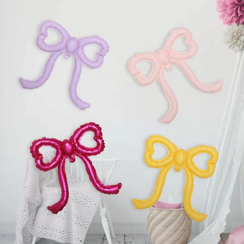 1PCS Bows Balloons Pink Beige Bowknot Party Decorations for Baby Shower Bridal Engagement Wedding Balloons Photo Props Supply