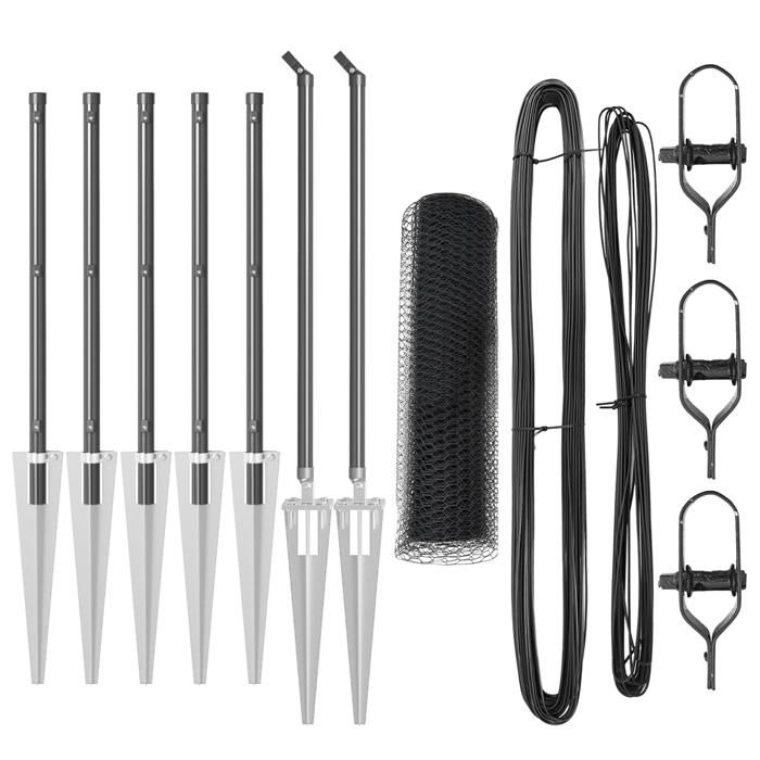 Clôture hexagonale vidaXL Grise 0.6x10 m Acier 3353192