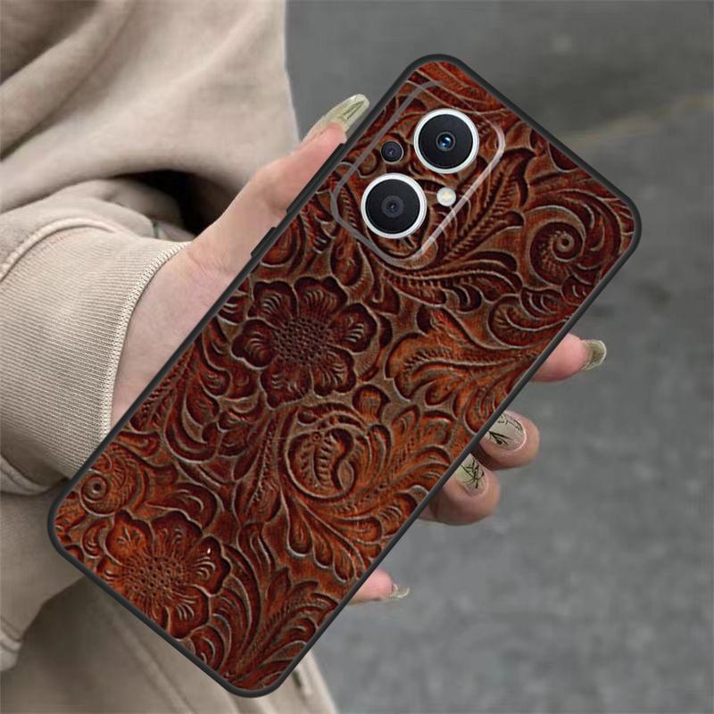

Brown Tooled Leather Pattern Case For OPPO Reno 14F 13F 12F 11F 10 12 13 14 Pro 7 8 Lite OPPO Find X5 X6 X8 X9 Pro Cover OPPO Reno8 5G
