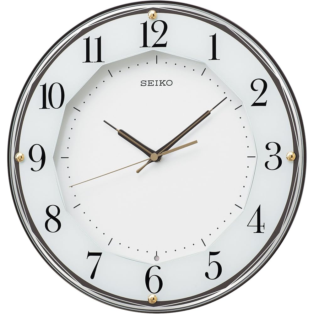 Seiko Clock Wall Clock Radio Controlled Analog Brown Metallic KX213B SEIKO