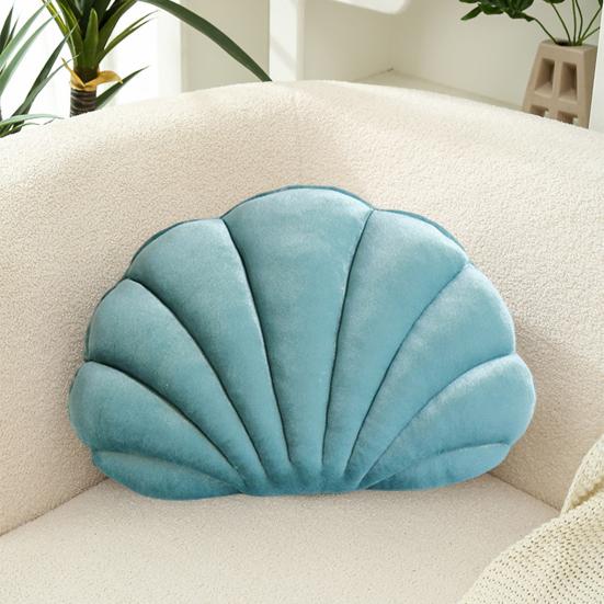 3D Velvet Shell Pillow Soft Insert Seashell Ocean Beach Theme Throw Pillow