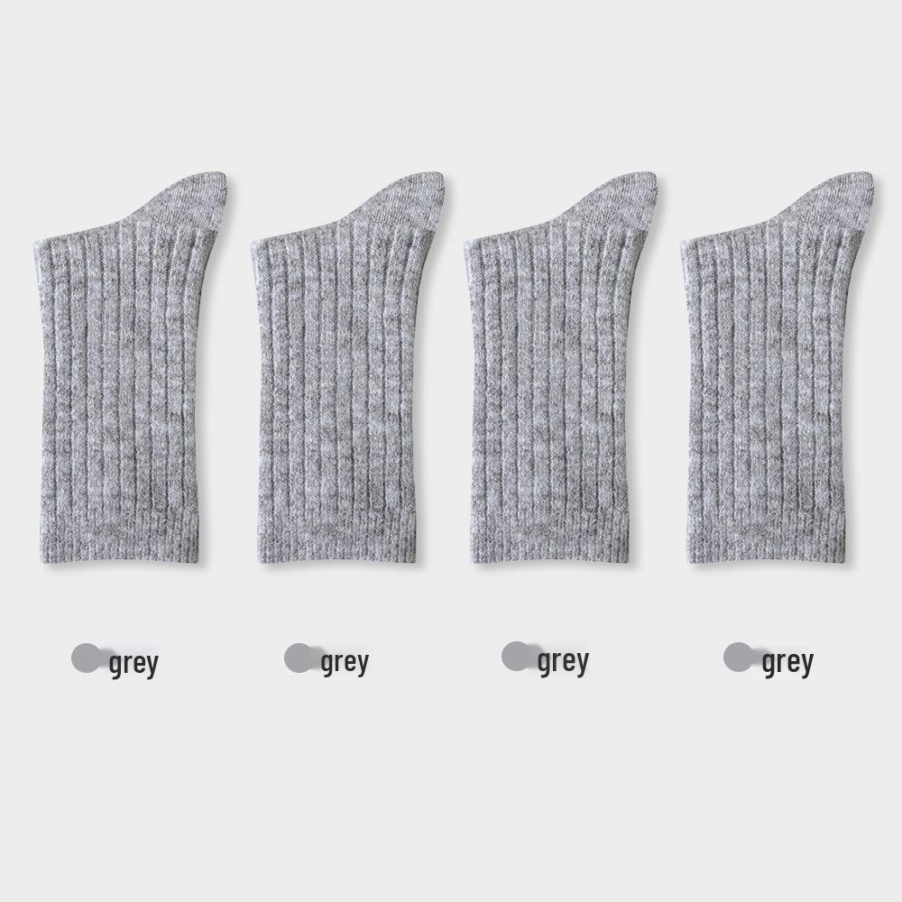 Shu'an Women's Mid-Calf Wool Socks: Antibacterial, Thick, Warm, Knit for Autumn/Winter