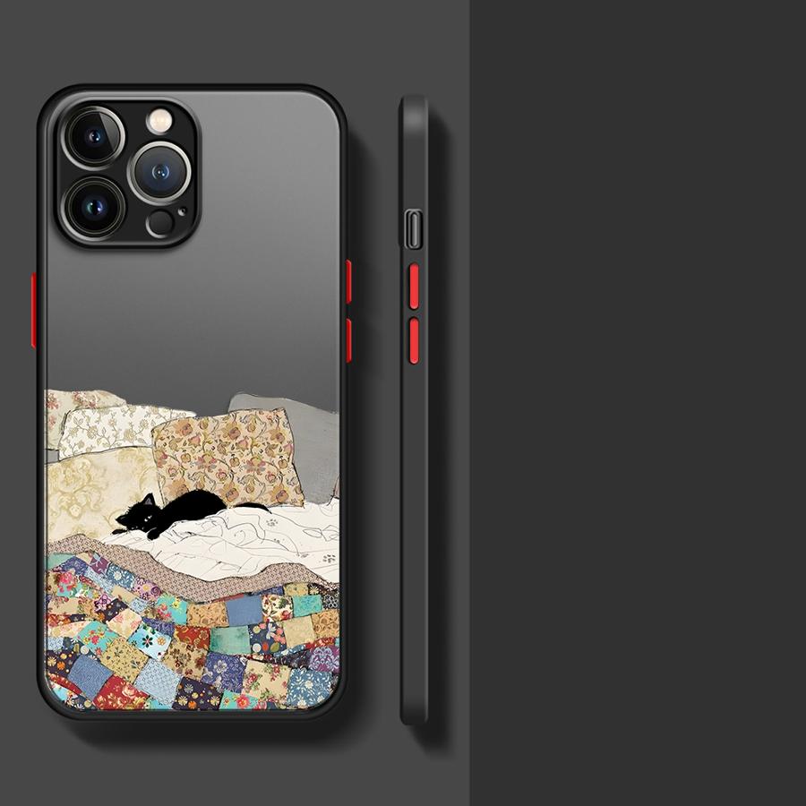 Funda Back Phone Cover Case for iPhone 17 Pro Max 12 11 15 16 Plus Air XS XR 7 8 SE 13 Mini 14 Creative Art Cat