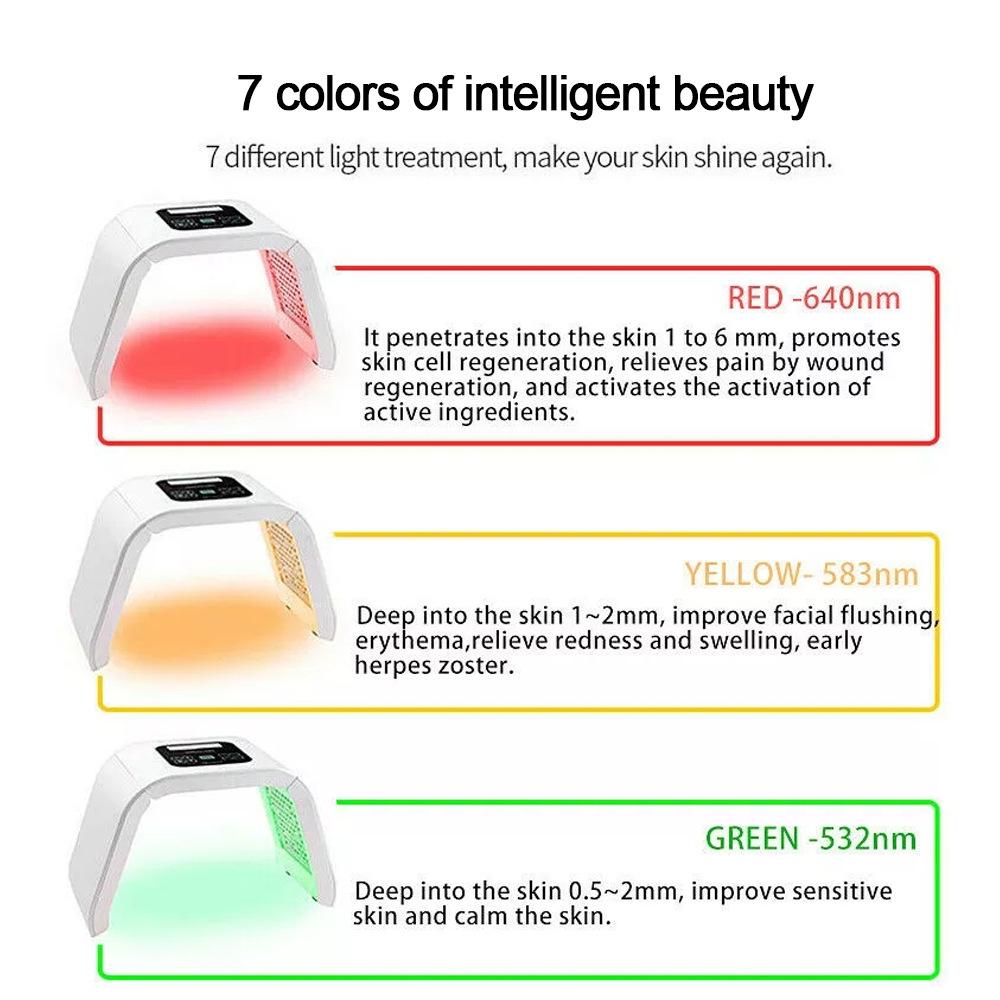 Cross-border LED Photon Skin Rejuvenation Spectrometer - 7-Color PDT Folding Light Therapy Beauty Device