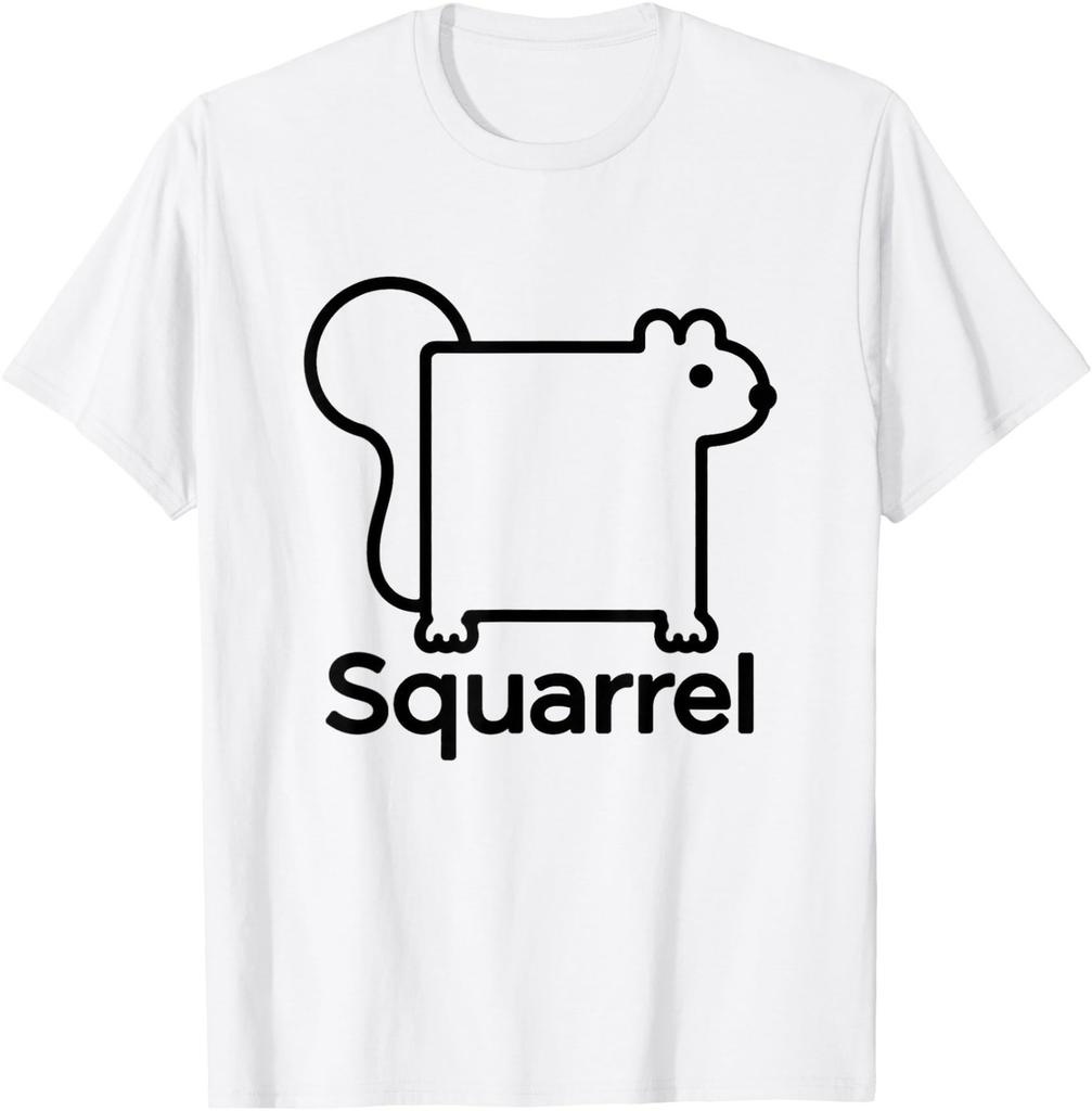Squarrel Funny Squirrel Geometric Animal Humor T-Shirt