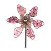 Luminous Effect Windmill Spinner Sculpture Metal Flower Pinwheel Wind Rotator  Lawn