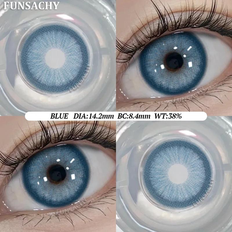 FUNSACHY Color Contacts 1Pair Natural Brown Korean Big Eye Contact Lenses for Eyes Beauty Gray Pupils Colored Soft Lens Yearly