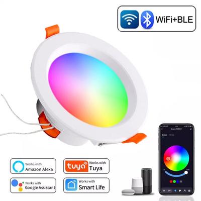 Dimmbares & Farblich einstellbares sprachgesteuertes blendfreies Smart Downlight mit Tuya WiFi & Bluetooth