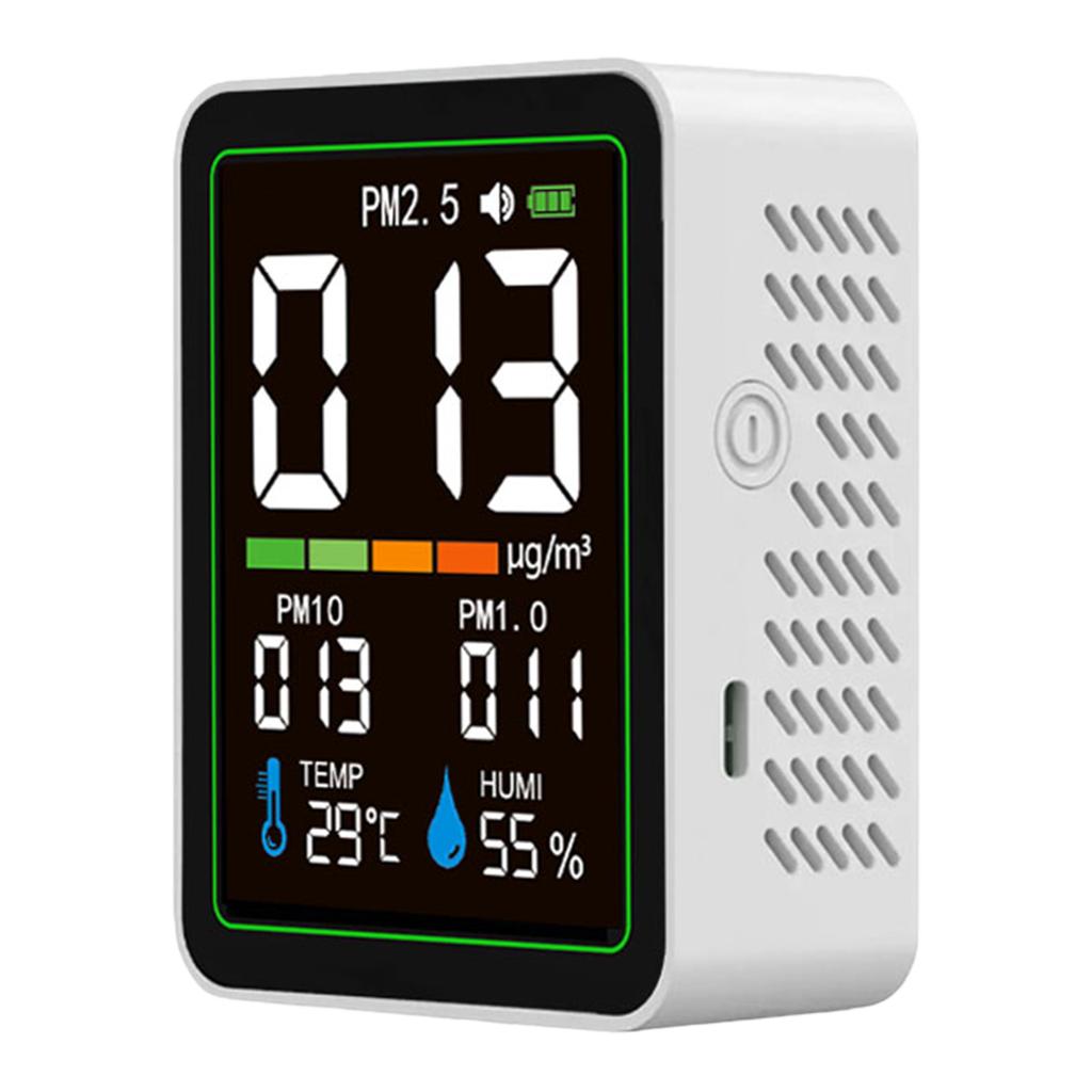 Indoor Air Quality Monitor Infrared Sensor Temperature Humidity PM2.5 PM10 PM1.0 Detection for Home Cars Plants and Pets
