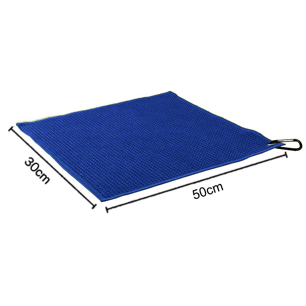 

30 x 50cm Microfiber Golf Towel with Clip, Waffle Pattern Golf Cleaning Towel Green