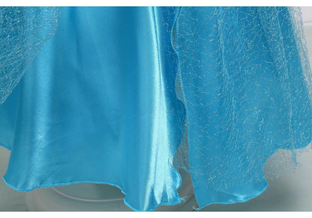 Frozen Princess Long Sleeve Costume Gown for Kids - Elsa & Anna Inspired with Cape