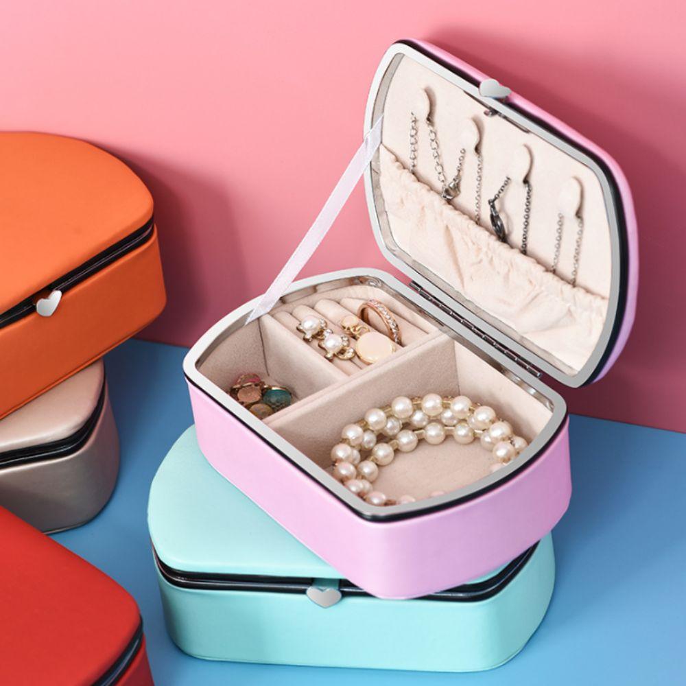 Fashion PU Leather Jewelry Packing Box Necklace Bracelet Organizer Earrings Rings Holder Dustproof Jewelry Storage Case Watch