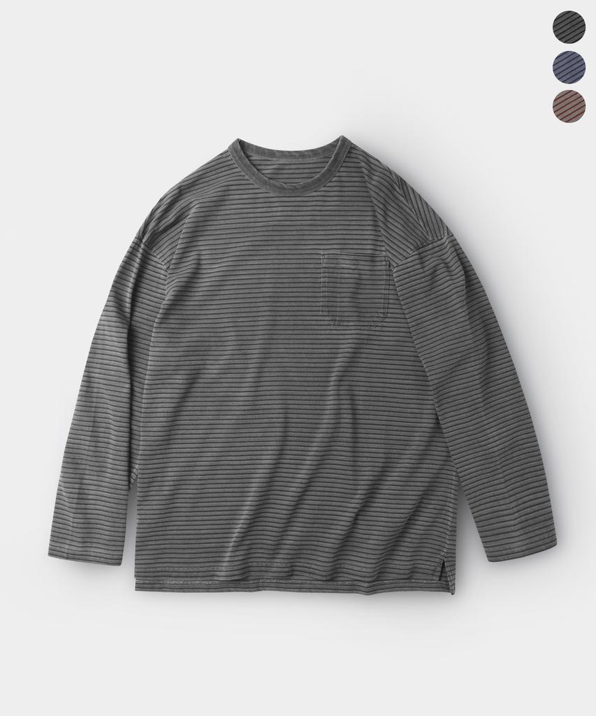INDUST Pigment Fade Stripe Long Sleeve T-Shirt_3 Colors