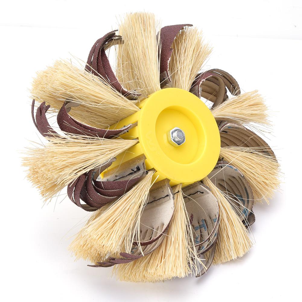 Sisal ing Wheel Manual Electric Drill Sisal Emery Cloth Polishing Wheel 6mm Shaft Mounted